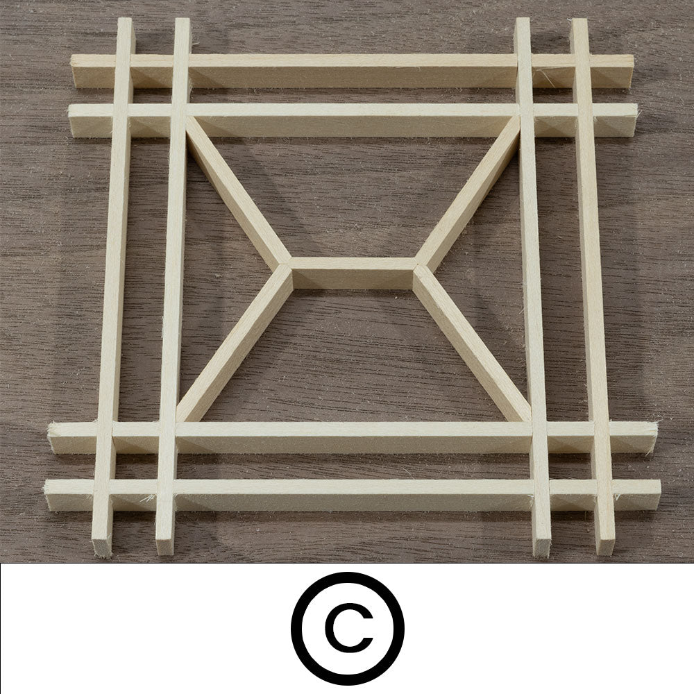 Kumiko pattern with guide block identifiers