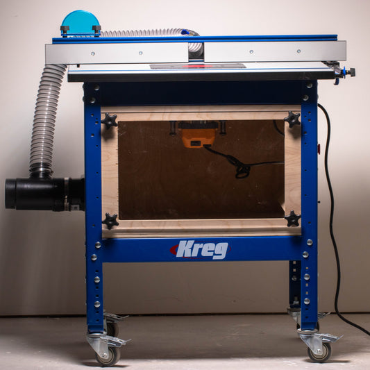 custom router table dust box for kreg router table