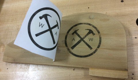 Successful toner transfer from paper to wood.