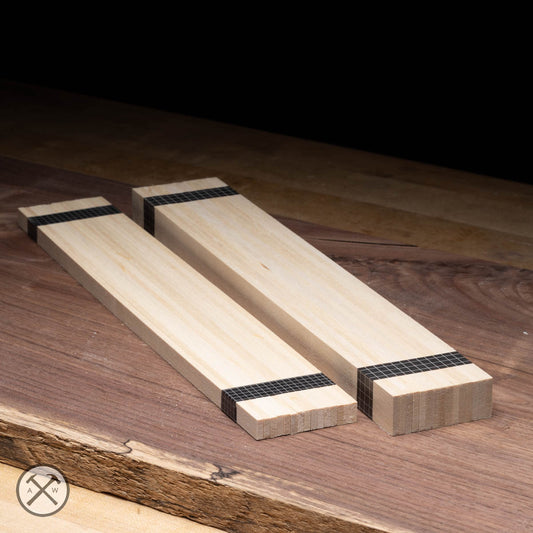 Pair of Kumiko strip bundles, one that is 3/8” thick and one that’s 3/4” thick.